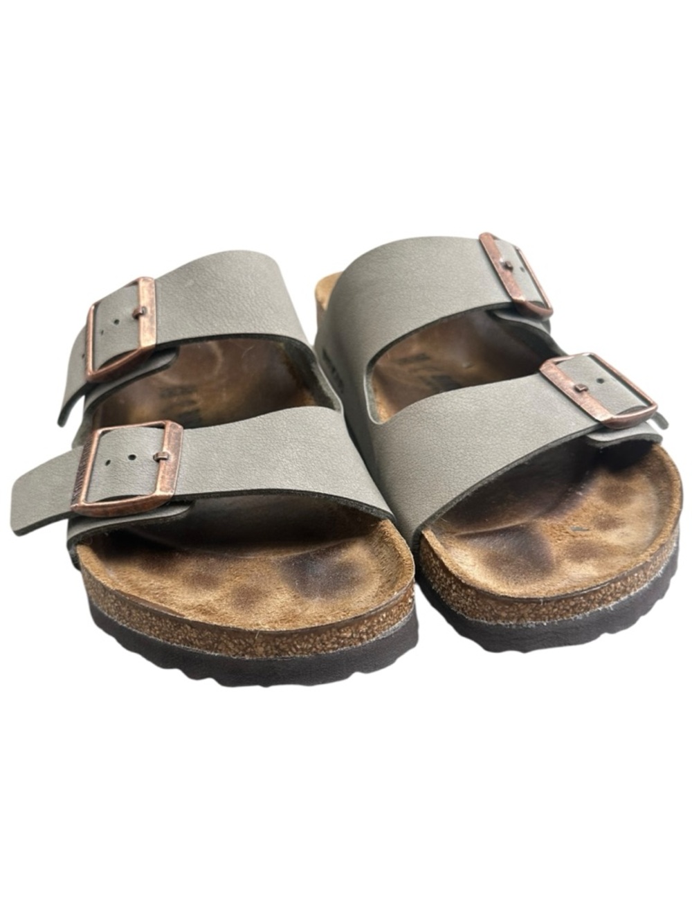 Birkenstock Arizona Birkibuc Sandals Size 38 Stone Copper Buckles Womens 7 7.5 - Picture 8 of 11